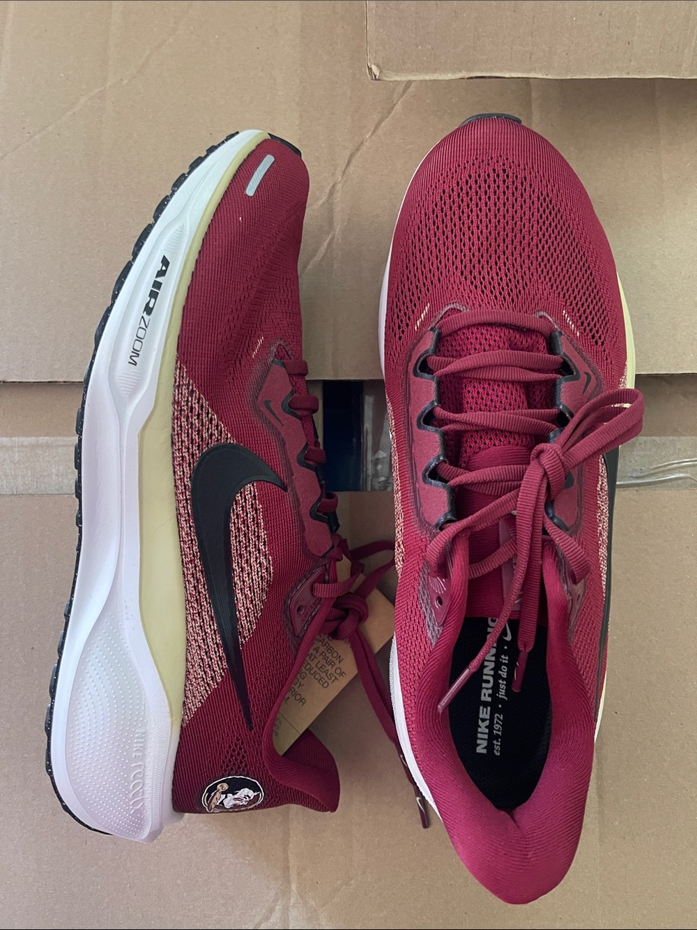 Unisex Nike Garnet Florida State Seminoles Zoom Pegasus 41 Running Shoes NWOB - Picture 4 of 8